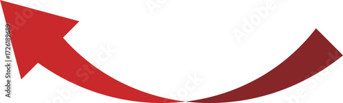 3D風の曲線の矢印、単体、赤
3D style curved arrow, single, red
