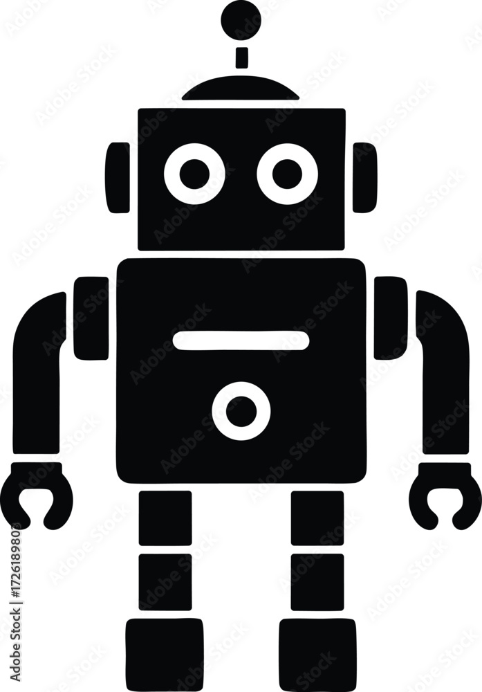 Fototapeta premium Robot creativity vector icon.