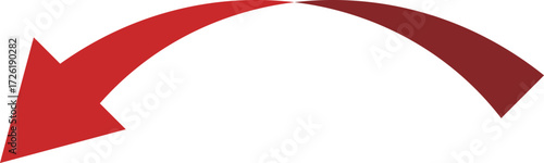 3D風の曲線の矢印、単体、赤
3D style curved arrow, single, red
