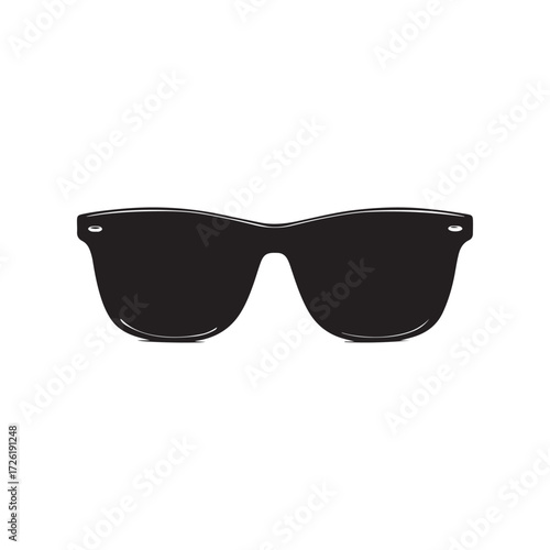 Black Sunglasses Icon on White Background, Summer Accessory