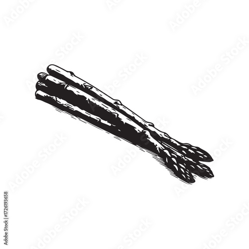 of Asparagus Spears, Black and White Design