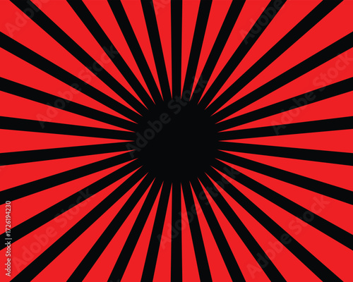 red sunburst background