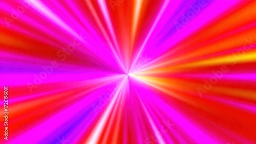 Vibrant Pink and Red Light Rays Emanating from a Central Point