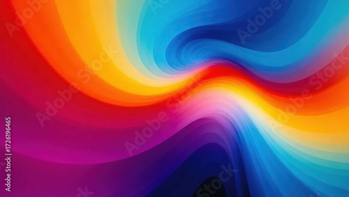 Vibrant Swirl of Color: Abstract Rainbow Spectrum with Fluid Gra