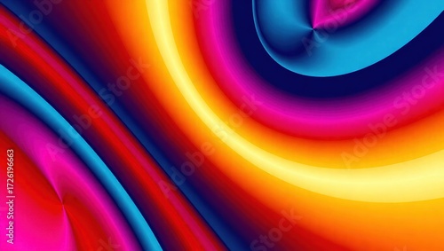 Vibrant Swirls: A Dynamic Abstract of Radiant Colors and Curvili