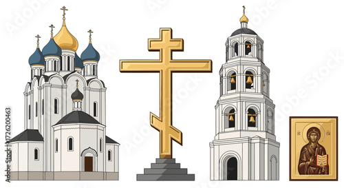 Orthodox Christian Symbols Churches, Crosses, and Icons Collection
