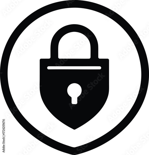 Social media lock vector icon.