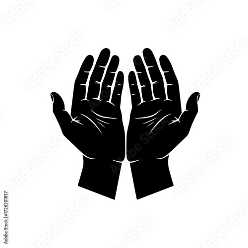 Praying Hands Up Gesture Icon