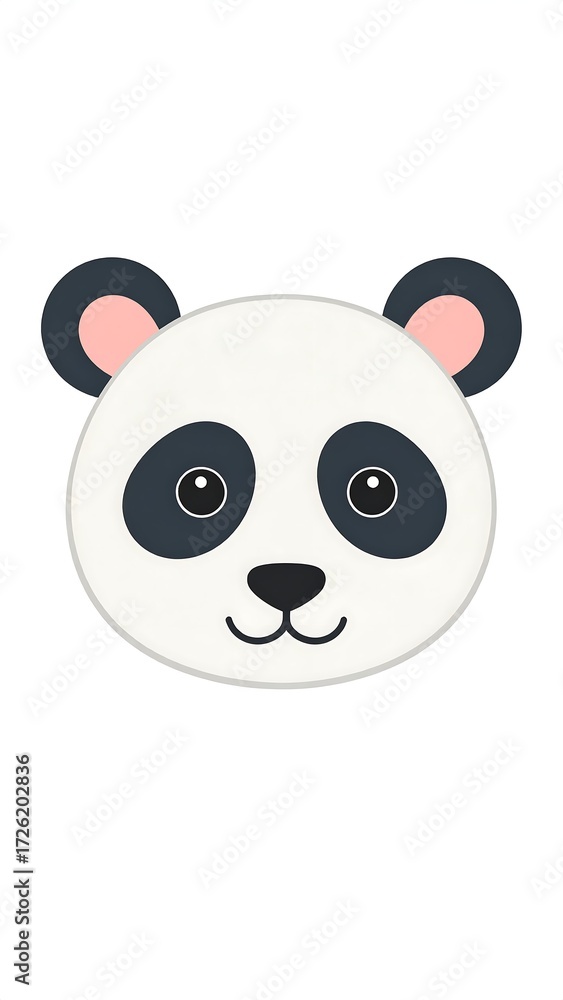Naklejka premium Simple, cute panda face illustration