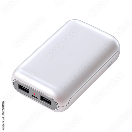 Sleek, portable power bank for charging electronic devices on the go. Convenient for travel and emergencies. Transparent background.