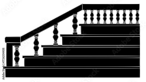 Staircase Balustrade Designs 2D vector