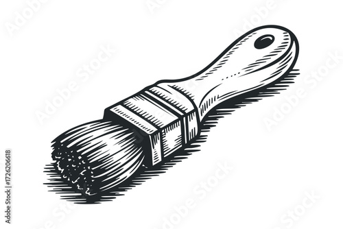 Black and White Paint Brush. Vector hand drawn illustration