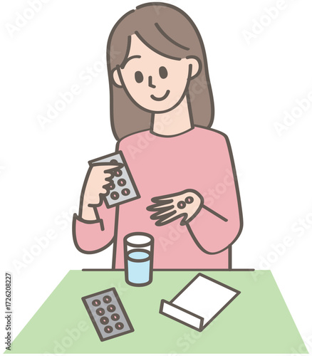 薬を飲む人