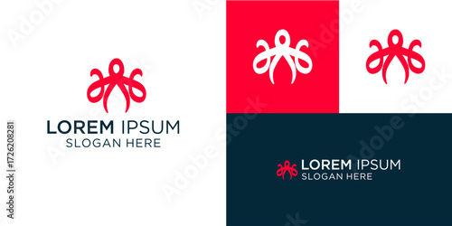 Elegant red octopus logo design for a modern brand identity that stands out, ideal for a creative agency or innovative tech company wanting a unique and memorable symbol