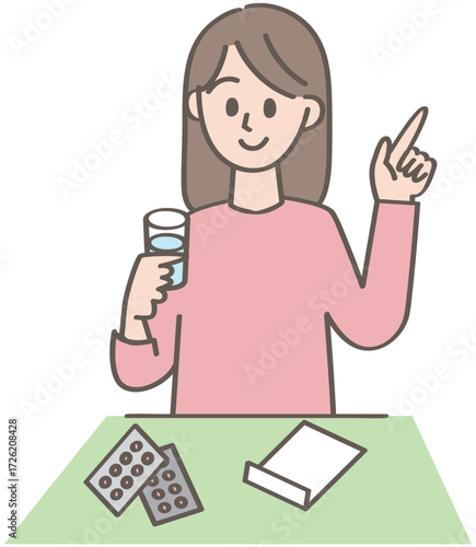 薬を飲む人