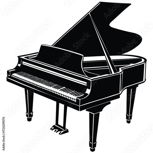 2  grand piano in black lacquer  isolated on white (1).eps