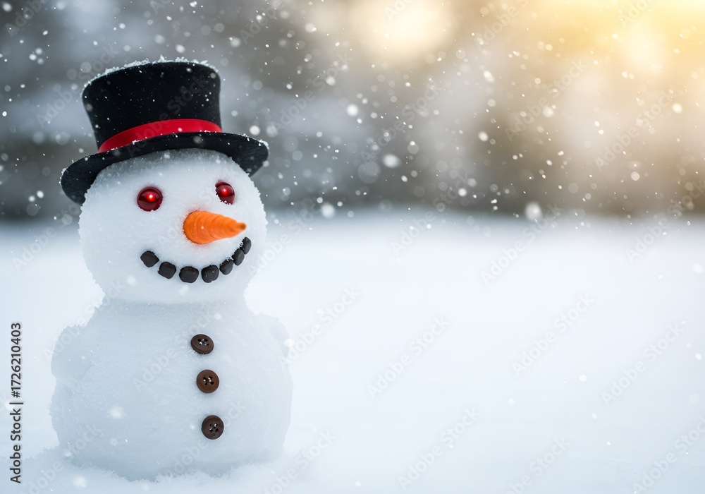 Fototapeta premium snowman on the snow