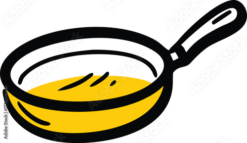 cast iron frying pan with handle  isolated on whit.eps