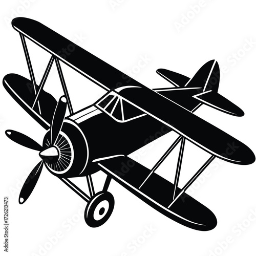 biplane model with propeller  isolated on white ba (1).eps