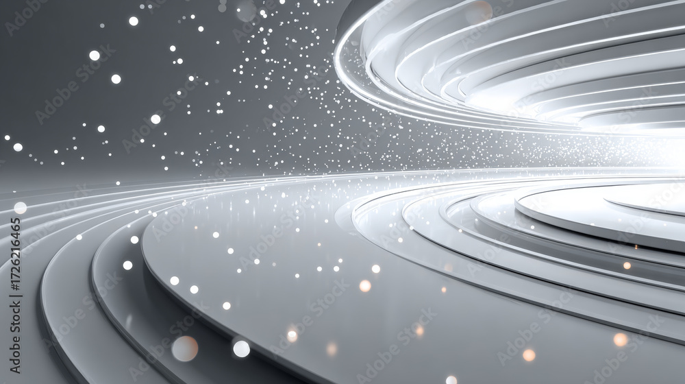 Fototapeta premium Abstract Light Patterns Creating a Radiating Spiral Effect in a Room