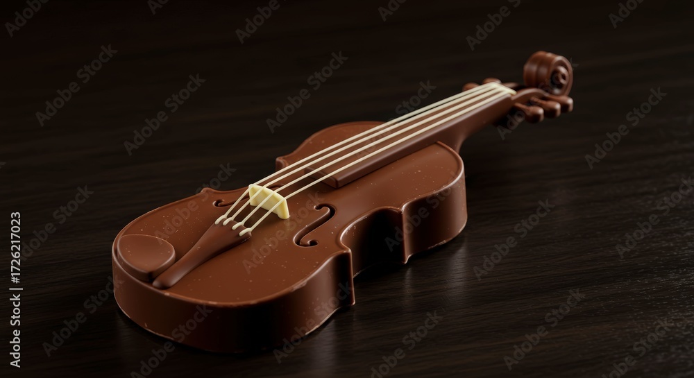 Fototapeta premium Chocolate violin dessert