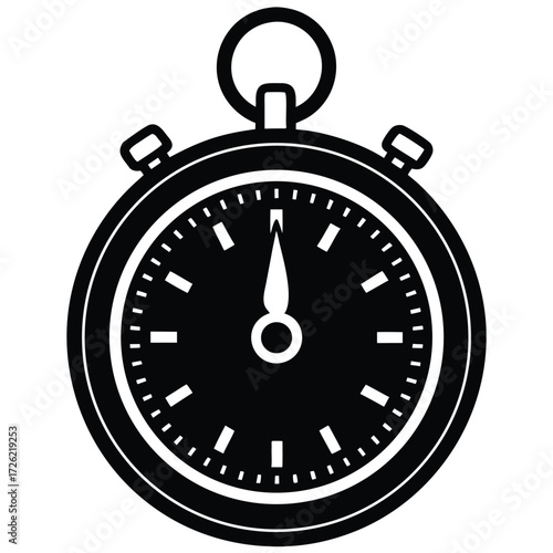 a simple stopwatch with a blue face and red hands  (2).eps