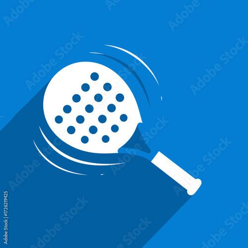 Modern Padel Paddle A Stylish Icon for Sports and Recreation on a Vibrant Blue Background