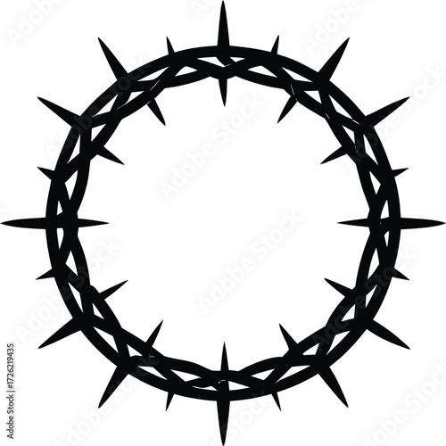 christianity symbol crown of thorns black silhouet.eps
