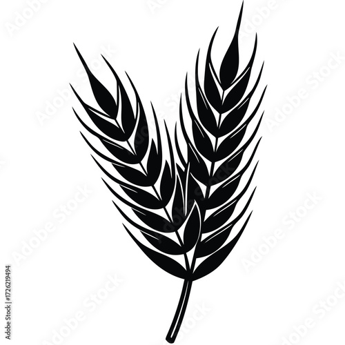 a simple illustration of a silver wheat stalk on a (2).eps