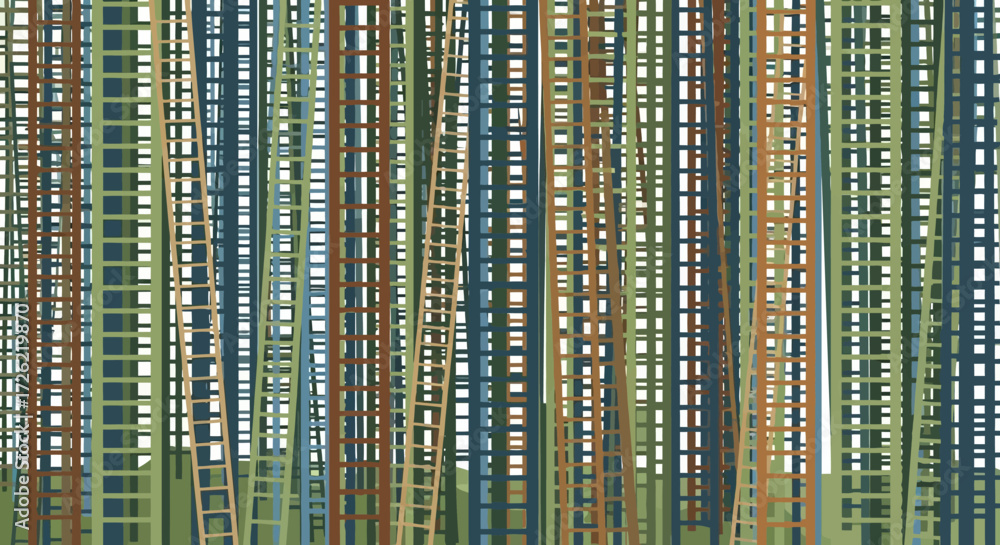 Obraz premium Abstract vertical lines creating a dynamic and colorful striped pattern.