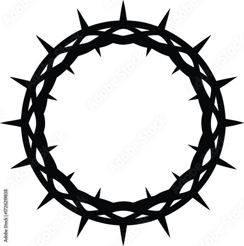 christian crown of thorns black silhouette vector .eps