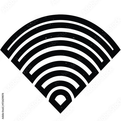 a modern wi fi icon in orange with a 3d effect on .eps