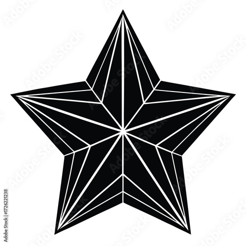 a five pointed star with teal and yellow facets on (1).eps