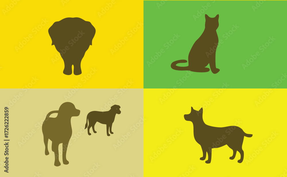Obraz premium Animal Silhouettes in Color Harmony