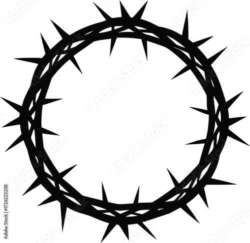 crown of thorns black silhouette vector illustrati.eps