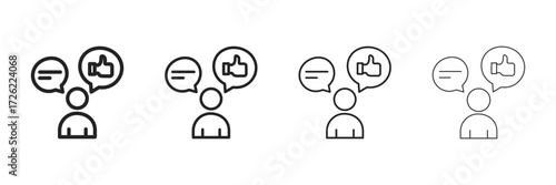 Feedback Icon Set With Multiple Line Styles Vector Illustration