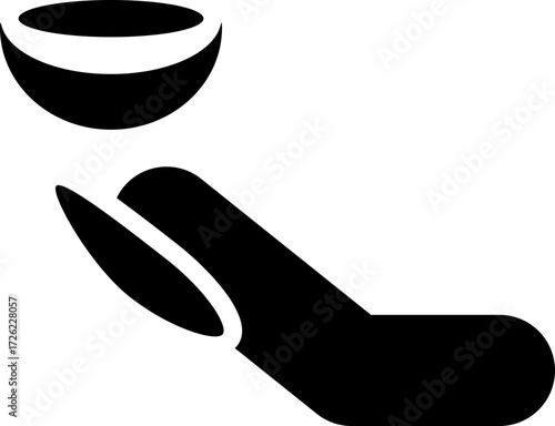 Hand holding empty bowl