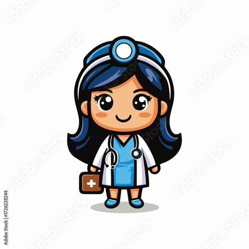 Doctor girl vector design art illustration