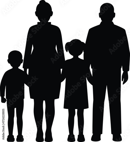 minimal black silhouette of grandparents with gran.eps