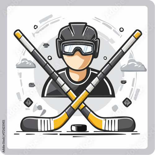 Chroma key, green screen, hockey, sport, technology, digital athlete, design, vector illustration, modern graphic