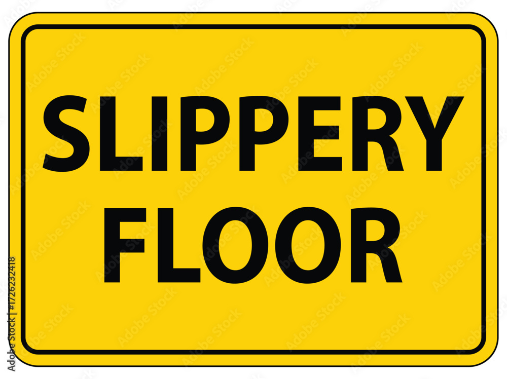Obraz premium Caution Sign for Slippery Floor Safety Awareness in Public Spaces