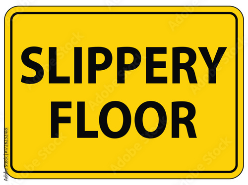 Caution Sign for Slippery Floor Safety Awareness in Public Spaces