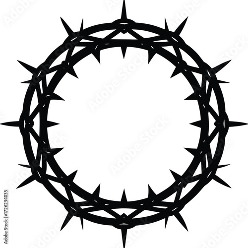 sacred crown of thorns black silhouette vector ico.eps