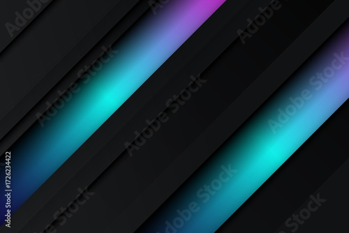 Abstract Design with Black Lines and Vibrant Color Gradients A Modern Background