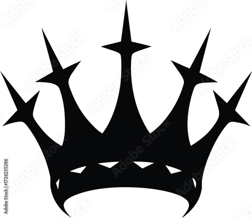 thorned crown black silhouette vector illustration.eps