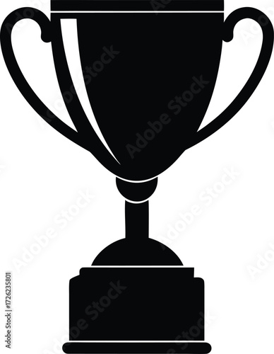 trophy reward pedestal black silhouette vector on .eps