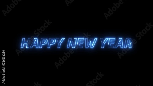 HAPPY NEW YEAR – Neon Sign Text Animation 4K | Glowing Light Effect