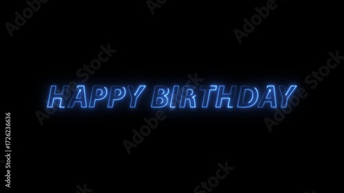 HAPPY BIRTHDAY – Neon Sign Text Animation 4K | Glowing Light Effect