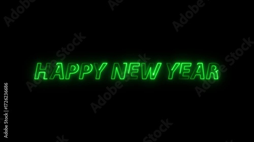 HAPPY NEW YEAR – Neon Sign Text Animation 4K | Glowing Light Effect