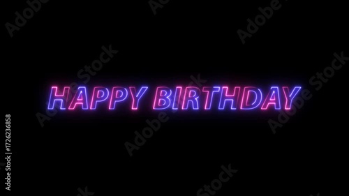 HAPPY BIRTHDAY – Neon Sign Text Animation 4K | Glowing Light Effect